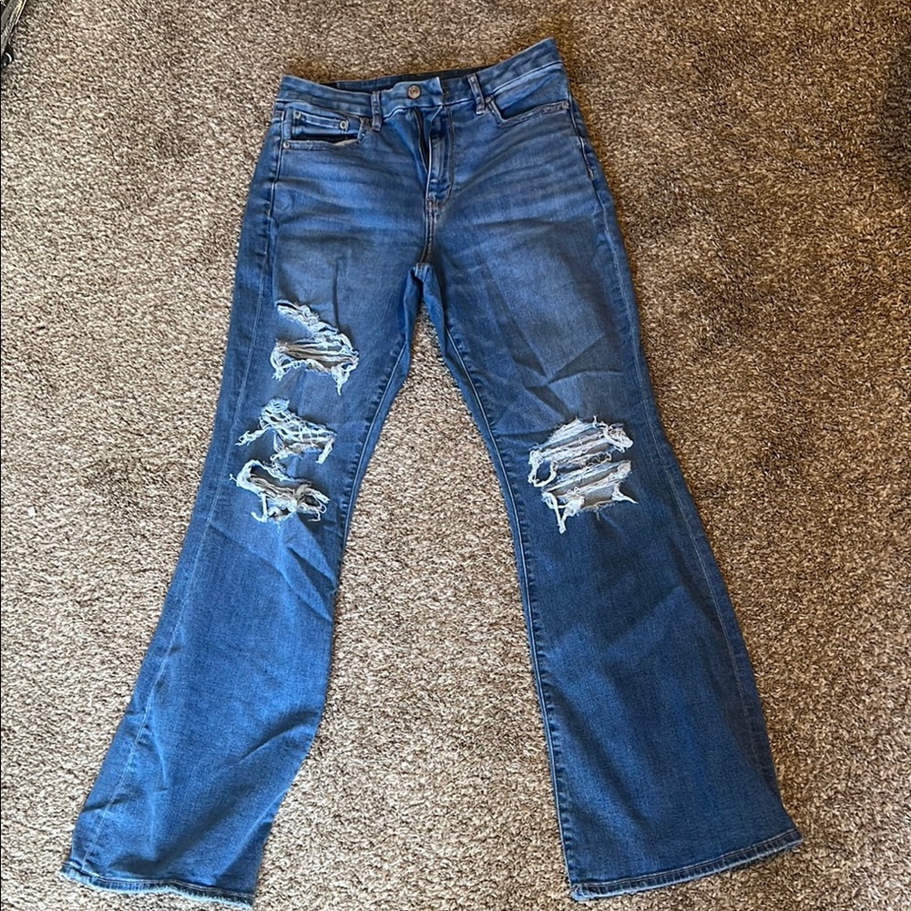 American Eagel Women's Blue Distressed Jeans